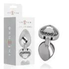 Intense Metal Anal Plug White Heart L – 9 cm – Silver — Photo 1