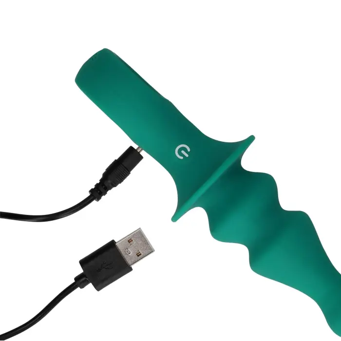 Pawn Shaped Vibrator - Peacock Plume – 16.5 cm – Green Photo