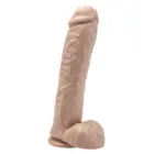 Realistlik dildo munanditega – 28 cm (11″) – Nahavärv — Foto 1