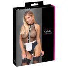 Cottelli Costumes – istabenes bodijs ar zeķturiem un priekšautu – melns/balts – M — Foto 1