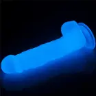 Lumino Play tumsā spīdošs dildo – 21.5 cm (8.5″) – Caurspīdīgs — Foto 5