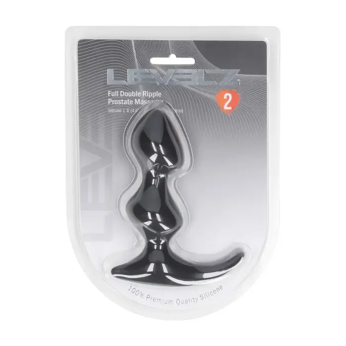 LEVELZ Full Double Ripple Prostate Massager – Black