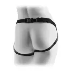 Fetish Fantasy Series Vinyl Harness – adjustable strap-on harness with 4 rings – black — Photo 3