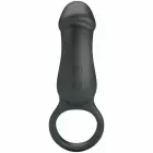 Pretty Love Trae Black Vibrating Ring with Silicone Stimulator — Photo 2