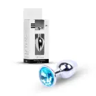 Plug-Jewellery Silver Anal Plug with Light Blue Gem – 7 cm (2.8″) — Photo 10