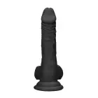 Realistiškas dildo su sėklidėmis – 17 cm (7″) – Juodas — Nuotrauka 3