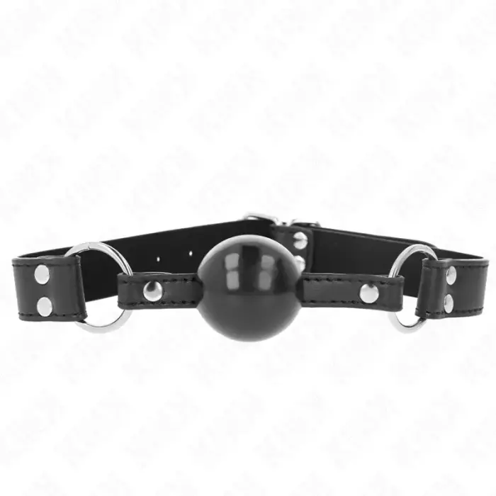 KINK Soft Silicone Ball Gag 4cm with Adjustable Leatherette Strap – Black