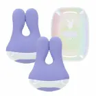 PLAYBOY Pleasure In A Pinch Vibrating Silicone Adjustable Clamps – Pink — Photo 1