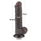 LoveToy Sliding Skin Dual Layer Dong – реалистичный двухслойный фаллоимитатор – TPE – чёрный – 20,3 см — Фото 2