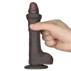 LoveToy Sliding Skin Pro II – dual-layer realistic silicone dong – black – 19 cm (7,5'') — Photo 15