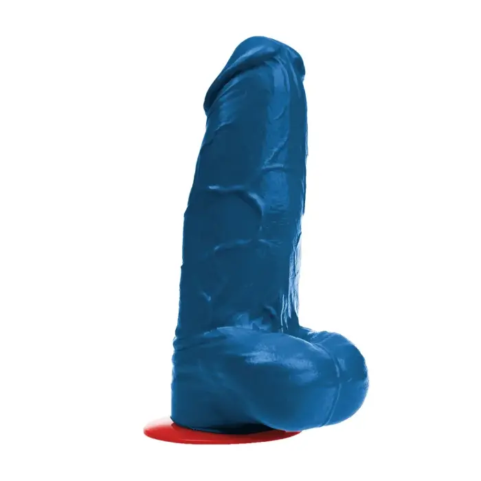 Fuck & Fist Freyr XL realistiškas tekstūruotas dildo su siurbtuku – 21 cm (8.3″) – mėlynas