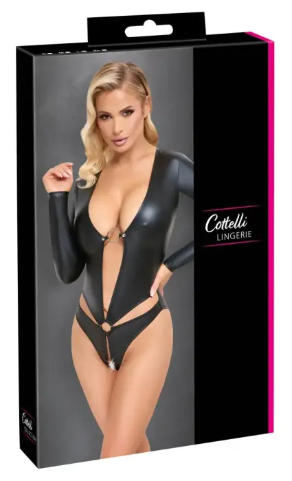 Cottelli LINGERIE bodis ilgomis rankovėmis – juodas – L
