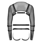 Svenjoyment Bondage vīriešu komplekts – īss tops, iejūgs, džoks, 4 aproces – melns – S — Foto 10