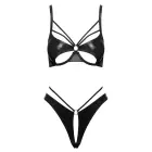Cottelli LINGERIE Wetlook комплект с открытым бюстгальтером – чёрный – XL — Фото 5