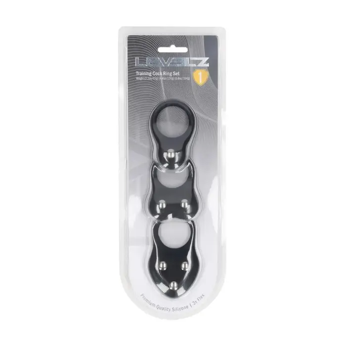 LEVELZ silikoonist treening-peenisevõrude komplekt (3 tk) – S/M/L – must
