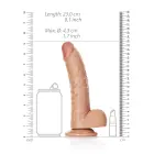 Lenktas realistiškas dildo su sėklidėmis ir siurbtuku – 20,5 cm (8″) – Kūno spalva Photo