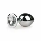 Rimba Metal Plug Silver ar caurspīdīgu kristāla akcentu – M – Sudrabs — Foto 1