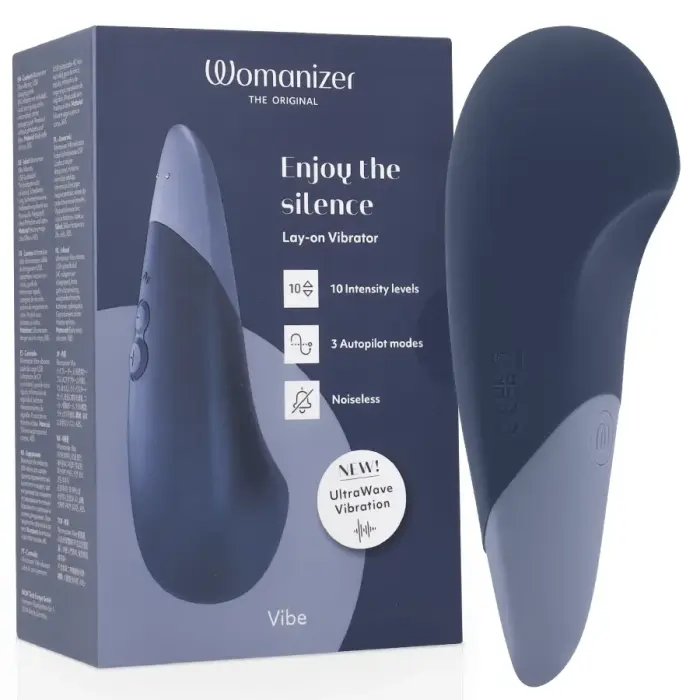Womanizer Vibe Lay-On Silent UltraWave вибратор – 17.1 см (6.7″) – синий