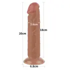 Sliding Skin Dual Layer Dildo – 20 cm (8″) – Brown — Photo 2