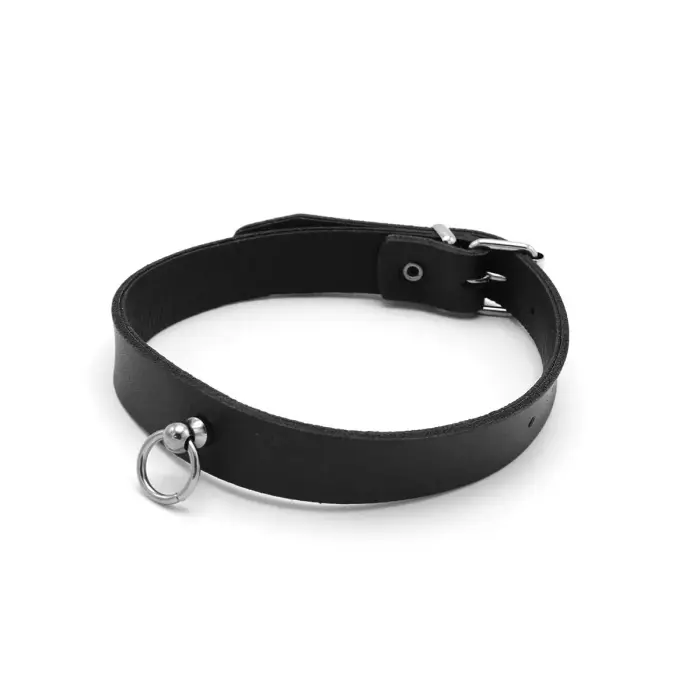Leather Collar Mini O-Ring – Black