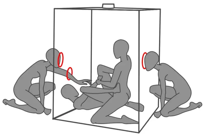 Secret Dome Scandale BDSM rotaļu kaste – melna un sarkana Foto 15