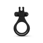 Share Ring - Double Vibrating Cock Ring with Rabbit Ears – 8.5 cm – Black — Photo 4