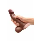 b-Vibe SlipSkin 6,5" Curved – slėgiui reaguojančio silikono dildo su siurbtuku – rudas – 16,5 cm — Nuotrauka 5