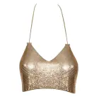 Cottelli Accessories Gold Metallic Plate Halterneck Crop Top Adjustable – One Size — Photo 6