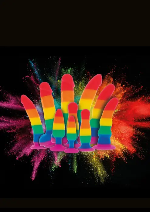 Unicorn Dancer dildo – 17.5 cm (7″) – Daudzkrāsains Foto 4