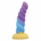 POWER MONSTERS Unicorn – fantaasialine silikoon-dildo – spiraalikujuline, kolmevärviline – 22 cm / Ø 5 cm — Foto 1