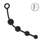 Curved Silicone Anal Beads - Black Photo