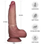 LoveToy Sliding Skin Pro II Dual Layer Silicone Dong – realistiškas dviejų sluoksnių silikoninis dildo – 17,8 cm — Nuotrauka 2