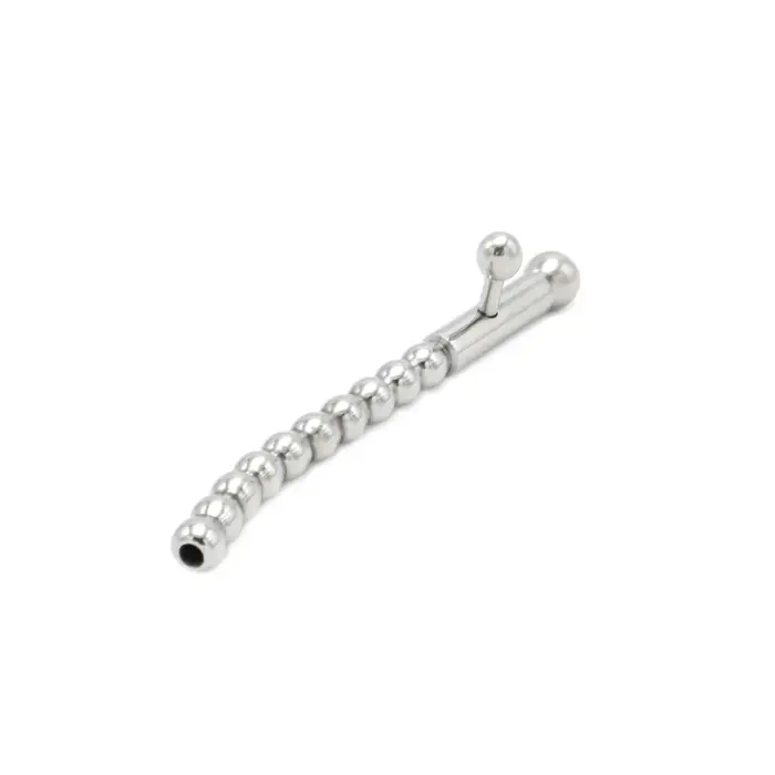 Kiotos Hollow Penis Plug with 2 Removable Knobs – 10.9 cm – Metal