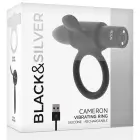 Black&Silver Cameron uzlādējams vibrējošs dzimumlocekļa gredzens – 10 režīmi – melns — Foto 5