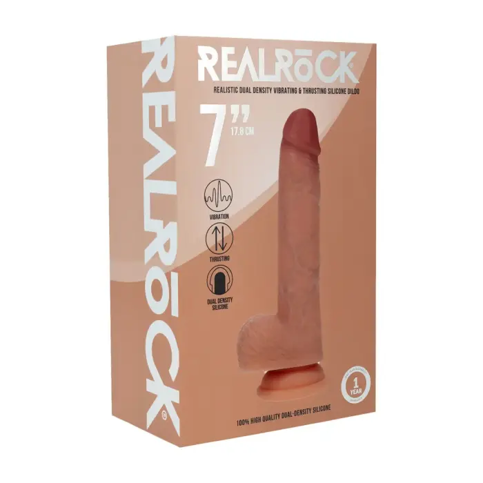 Dual Density Realistic Thrusting Vibrating Dildo – 17.8 cm (7″) – Skin