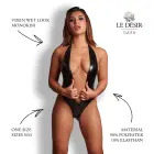 Vixen - Wet Look Monokini - One Size - Black — Фото 4