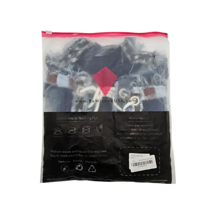 Slay It šorti ar mežģīņu piegriezumu – Sarkans/Balts/Zils – L Foto 5