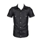 RMLuca001 Military Style Wet Look Shirt – Black – M — Photo 5