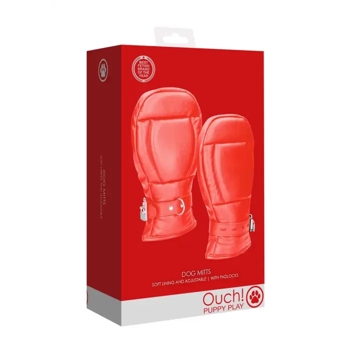 Ouch! Neoprene Puppy Play Gloves – Red
