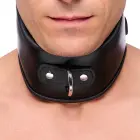 Red Leather Leather Collar – vegetable-tanned leather BDSM collar – black — Photo 2