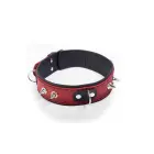 Crazy Horse Leather Collar – Red — Photo 1