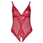 Cottelli CURVES bodijs ar atvērtu starpkāju – sarkans – XL — Foto 6