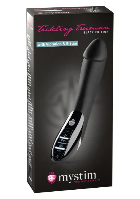Tickling Truman dubultais vibrators ar E-stim – melns Foto 2