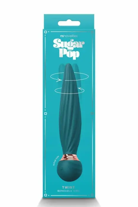 Sugar Pop Twist – вращающийся интимный прибор – сине-зелёный – силикон – 16 см