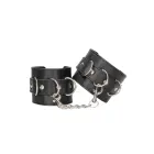 Ouch! Leather Wrist Cuffs – Black — Photo 3