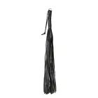 Juodas dirbtinės odos botagas Soft – 24 virvelės – 60 cm — Nuotrauka 1