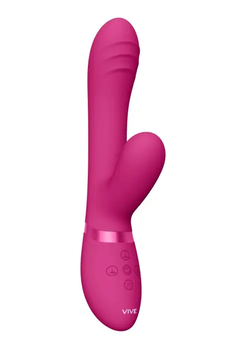 Tani - Trīs motoru G-punkta vibrators ar pirksta kustību un pulsa viļņu stimulāciju – 21.5 cm (8.5″) – rozā