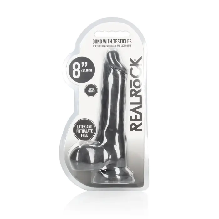 Realistic Dildo with Testicles – 20 cm (8″) – Black