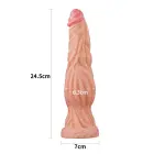 Reālistisks dubultā slāņa dildo ar piesūcekni – 24 cm (9.5″) – Rozā — Foto 14