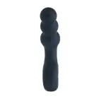 Vibruojantis silikoninis prostatos masažuoklis su karoliukais ir kilpa – 10 cm (3.9″) – Juodas — Nuotrauka 4